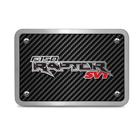 iPick Image Made for Ford Raptor SVT 3D Logo Carbon Fiber Texture Billet Aluminum 2" Tow Hitch Cover
