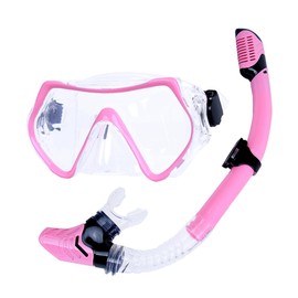 EDGE Snorkeling Gear for Adults & Dry Top Snorkel Set,2in1,Snorkel Mask Adult, with 180°Panoramic View Anti-Fog Anti-Leak,Scuba Diving Mask for Snorkeling Scuba Diving Swimming Free Diving Pink