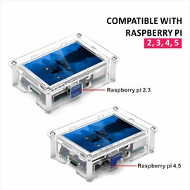 OSOYOO HDMI 3.5" LCD Display Monitor Touch Screen 1920x1280 High Definition Raspberry Pi 4 3 2 Model B (3.5" HDMI LCD+Clear Case)