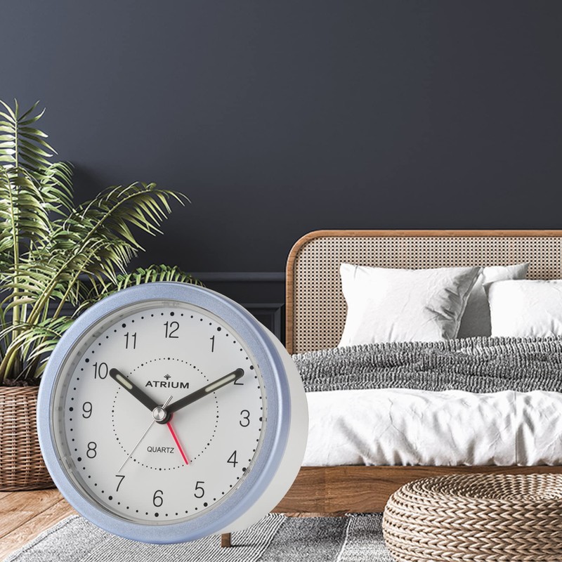 Atrium moderner Design Wecker Analog Quarz ohne Ticken mit Licht