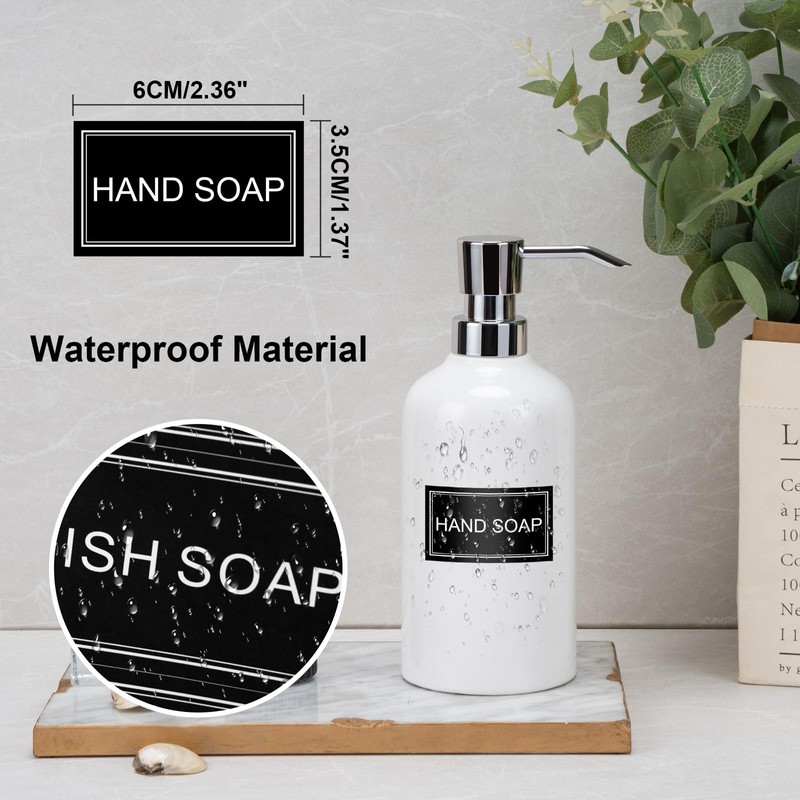 Waterproof Labels for Bottles Bathroom Kitchen 24 PCS Minimalist Organization