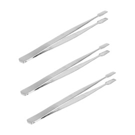 Mikinona 3pcs Stainless Steel Stamp Tweezer Eyelash Tweezer Nipper for Stamp Collecting