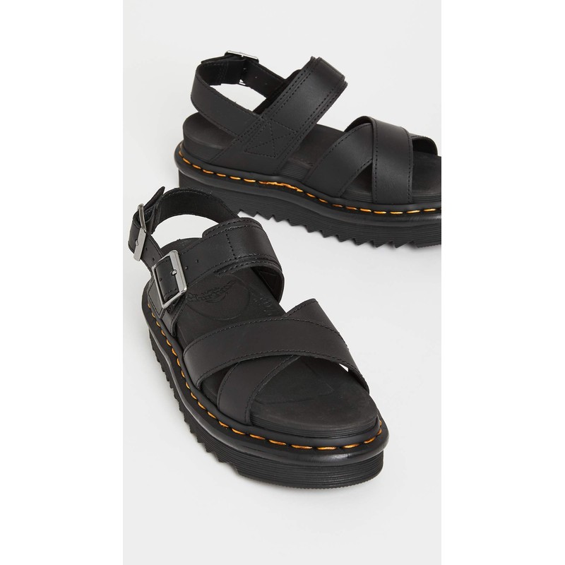 Dr. Martens womens Ankle-Strap Sandal, Black Hydro, 9 US