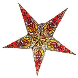 YEPSIO Paper Star Lantern Lampshade Light Shades Large 60cm Star Hanging Decorations for Christmas Wedding Home Decoration Birthday Party (Glitter Golden, Orange, Brown Multi)