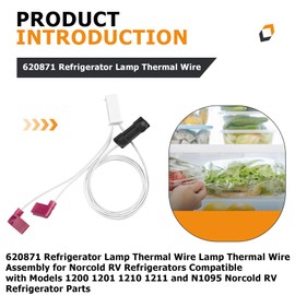 Fospectra 620871 Refrigerator Lamp Thermal Wire, Lamp Thermal Wire Assembly for Norcold RV Refrigerators, Compatible with Models 1200, 1201, 1210, 1211 and N1095, Norcold RV Refrigerator Parts