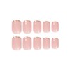 24 PCS Shining Powder French Edge False Nails Short Glossy