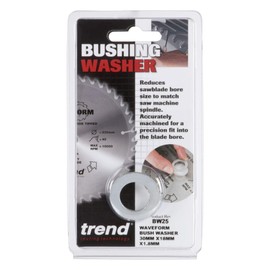 Trend Professional Saw Blade Bushing Washer, Reduction Rings, Precision Fit for Trend Professional & Industrial Sawblades, BW25, Silver, 30mm to 18mm