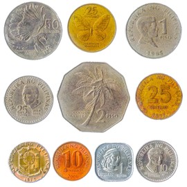 Philippines 10 Mixed Coins | Sentimo | Piso | Famous Figures | Since 1967
