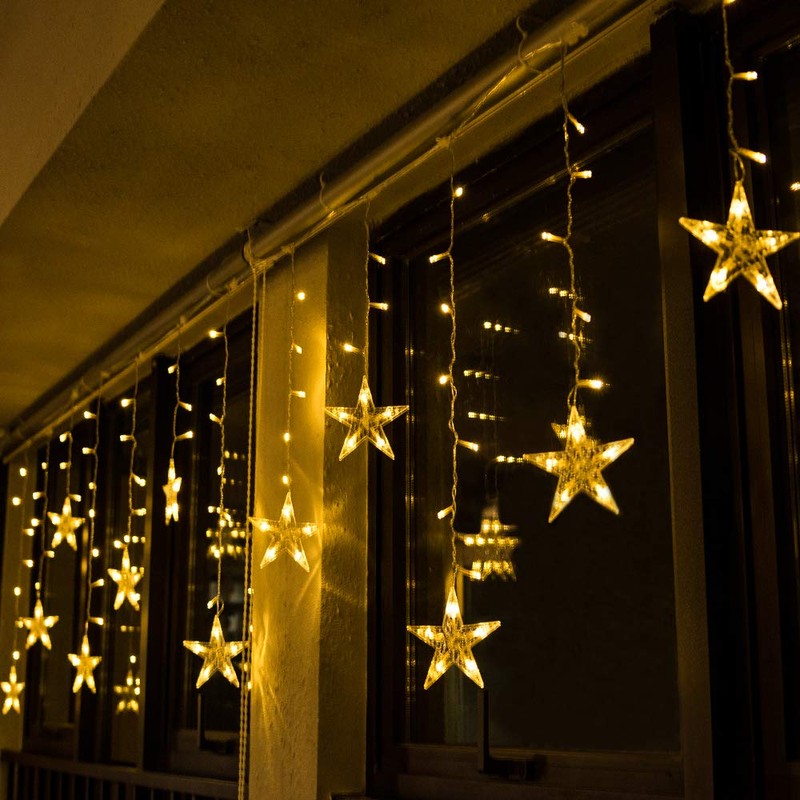 BLOOMWIN Light curtain star light chain curtain, USB 8 modes,