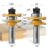 XDENGP 2PCS Bevel Style Rail and Stile Router Bits Set