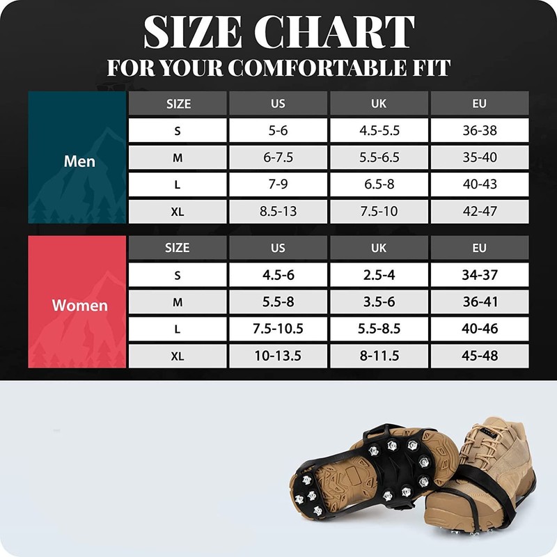 Fyuein® Shoe Spikes for Winter Crampons (S)