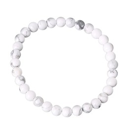 TreasureBay Handgefertigtes 4mm Edelstein-Stretcharmband für Damen | Zartes Minimalistisches Schmuckstück – Geschenkbox Inklusive (Weißer Türkis)