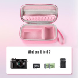 Camera Bag Carrying Case Compatible with Canon G7X Mark III/ G7X Mark II Digital Camera, Hard Bag Suitable for Travel and Home Storage (Pink)