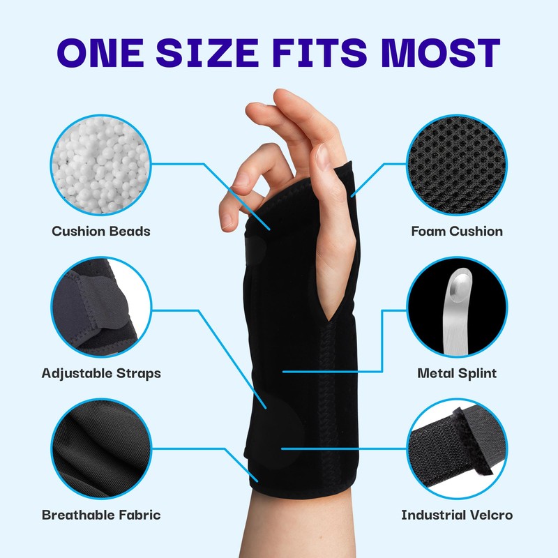 Affordtex Carpal Tunnel Wrist Brace Night Support | Adjustable Wrist