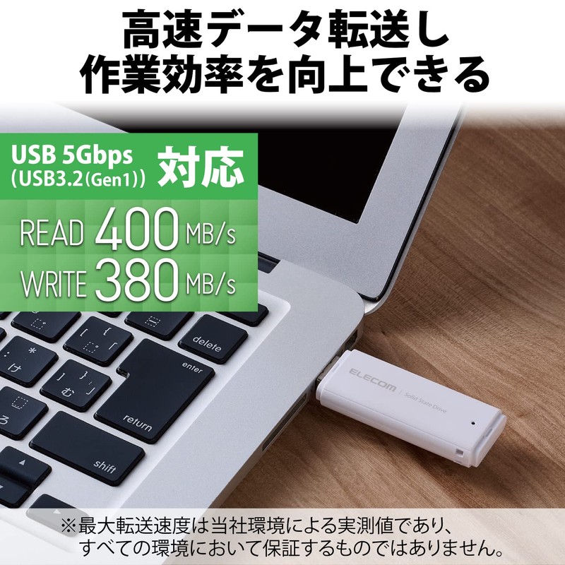 ELECOM External SSD 500GB Portable USB 5Gbps / USB3.2 (Gen2)