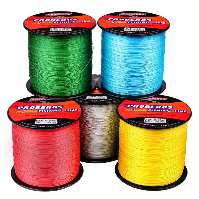 BAIKALBASS Braided Fishing Line 4 Strands Strong Multifilament PE Braid