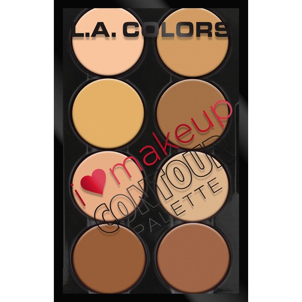L.A. Colors I Heart Makeup Contour Palette, Light to Medium,