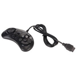 9-pin 16-bit retro ergonomic classic controller, classic portable gamepad controller with round disc direction buttons, turbo boost technology for