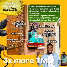 Sweet Sunnah Premium Black Seed Oil - Cold Pressed Nigellaa Travel Size Gluten Free, Non GMO - 4 Fl Oz