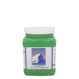 Chalk Style All-in-One Paint: Eco-friendly, matte finish for furniture, home decor, cabinets, and crafts. Low voc and odor. 32oz #44 Emerald Green