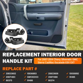 Yinlowa Interior Door Handle Kit Front/Rear Left Driver/Right Passenger Side for 2007-2014 Chevy Silverado Tahoe Suburban Avalanche GMC Sierra Yukon Escalade, Replace # 20833606, 20833602