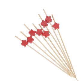 200pcs Disposable Fruit Skewers Bamboo Skewers Flower Skewers Fruit Fork Creative Art Toothpicks Cocktail Skewers Sandwich Skewers Fruit Insert Decoration Party Use(100pcs Gold Pentagram + 100pcs