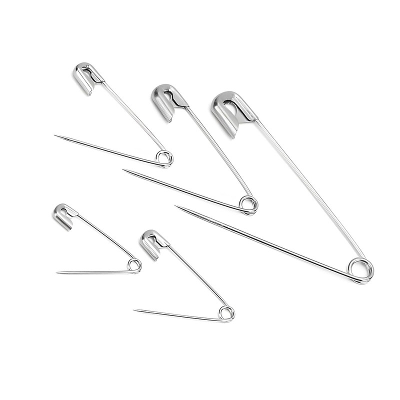 380 Piece Safety Pins Set in Black - 5 Sizes