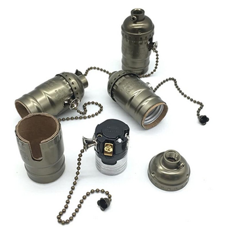 Pull Chain Light Bulb Lamp Socket Replacement Switch E26 E27