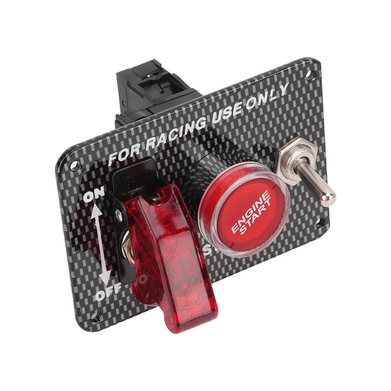 Universal Carbon Fiber Style 12V Ignition Switch Panel Aluminium Alloy