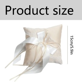 Satin Ribbon Wedding Ring Cushion Wedding Ring Cushion Ring Pillow Ring Cushion Rhinestone Ring Cushion for Ring Cushion Engagement or Wedding Rings Beach Wedding Party Ceremony with Ribbon and Bow,