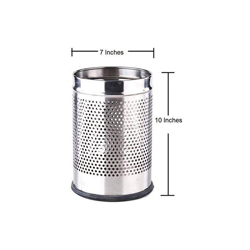 ROYAL SAPPHIRE Stainless Steel Perforated Open Dustbin Stainless Steel Trash