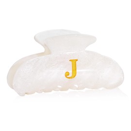 Fohufo Initial Cute Hair Clips - White Letter Elegant Hair Claw Clips, Fashion Glitter Claw Clips Durable Hair Clips, Wedding Gift, Bridesmaid Gifts, Birthday Gifts, Christmas Gift, Letter J