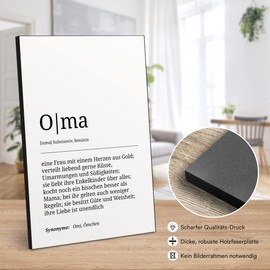 ARTFAVES® Word explanation grandma | definition picture black and white as a gift | wooden sign with saying on the theme of family/grandma