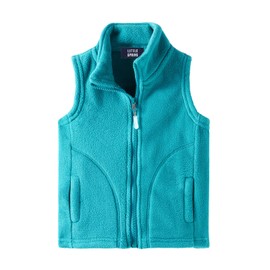 LittleSpring Fleece Vest for Toddler Boys Girls Soft Warm Lightweight Turquoise, Size 3