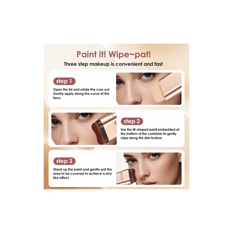 Corrector Maquillaje En Barra Base Bellapink Con Brochas 20g 02