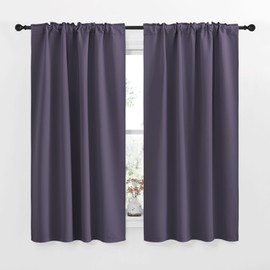 NICETOWN RV Curtains for Camper Windows - (Greyish Purple Color) 42x50 Inch, 2 Panels Set, Thermal Insulated Room Darkening Blackout Drapes/Draperies with Rod Pocket & Back Tab for Half Window