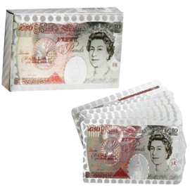 Glamified 50 Pound Playing Cards | 24k Carat Gold Plated Poker Cards | Includes Deluxe Wooden Gift Box, Ideal for Family, Magic Party Game (silver/Rose gold)