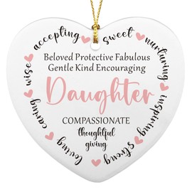 Daughter Gifts from Mom, Ornament Keepsake Sign Heart Plaque Daughter Gifts, Unique Daughter Birthday Gifts Christmas Mothers Day Graduation Gifts for Daughter
