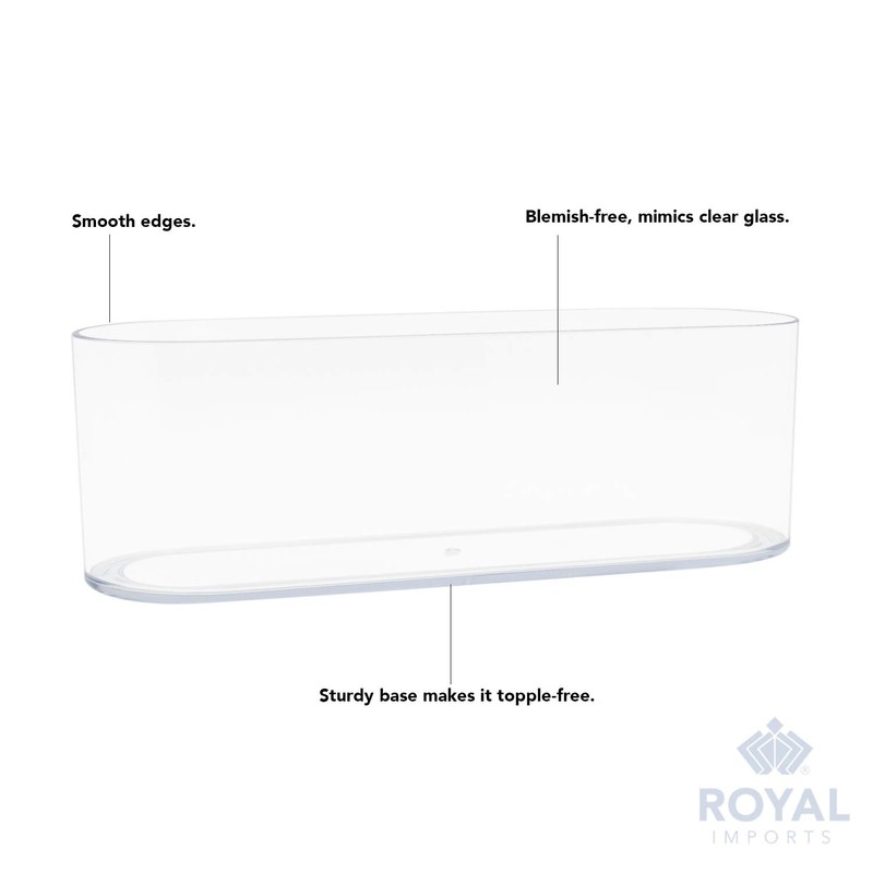 Royal Imports - Jarrón rectangular de acrílico para decoración del