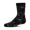 MeMoi Kids' Musical Notes Rayon Crew Socks Black 5-6