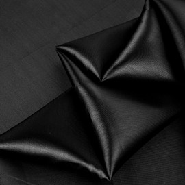 Satin Fabric Sold by the Metre 155 cm x 92 cm Black Fabric Shiny and Silky Lining Fabric Satin Fabric for Wedding Dresses Dress Making DIY Tablecloths Sewing (Black)