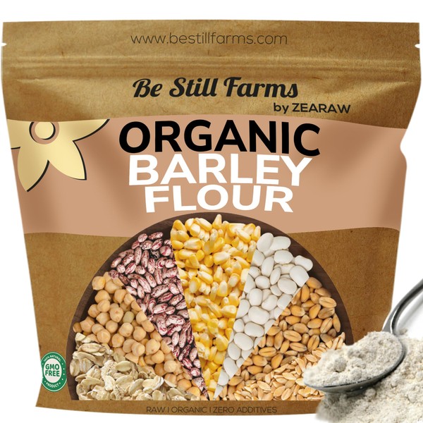 Bulk Organic Barley Flour - 4.8lb Bread Flour for Baking by Be Still Farms - Ideal Low Carb High Protein Flour - Rich in Fiber | USA Grown | USDA Certified | Vegan | Non-GMO