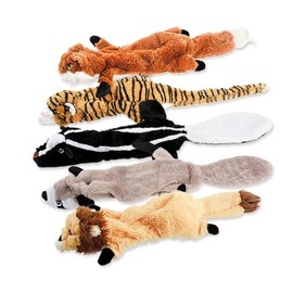 EarthPETS Squeaky Dog Toys - No Stuffing Dog Chewing Bulk Multi-Pack of 5 Soft Plush Toys, Pet Supplies, Durable Teething Interactive Dog Toy, 18" Long Dog Chew Toy