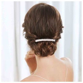 Allereya Pearl Hair Comb Barrette Pearl Hair Barrette Comb Faux Pearl Wedding Headpieces French Pearl Head Comb Clip Decorative Headwear Bride Hair Accessories for Women and Girls (Style B)