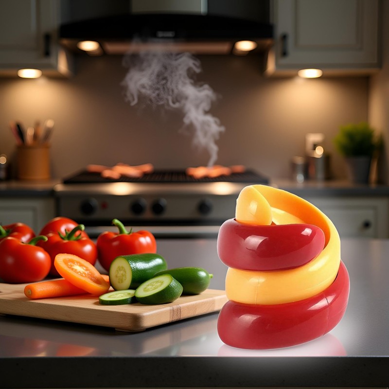 Red and Yellow Manual Fancy Sausage Cutter Barbecue Hot Dogs