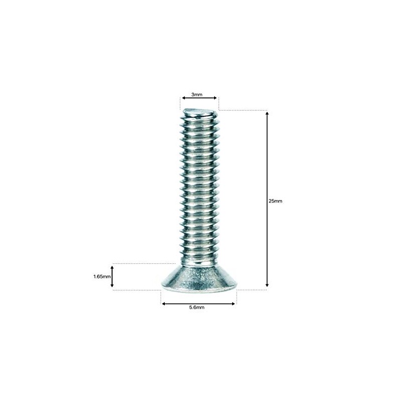 M3 (3mm x 25mm) Phillips Countersunk Machine Screws Flat Head