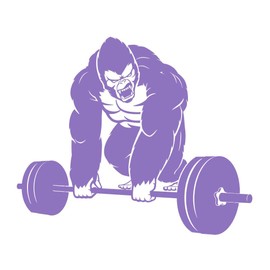 Weightlifting Gorrilla 12 inch Lavender Indoor Outdoor Vinyl Decal