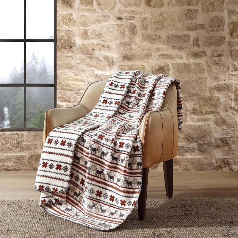 Eddie Bauer - Blanket, Ultra-Soft Reversible Throw Blanket for Couch