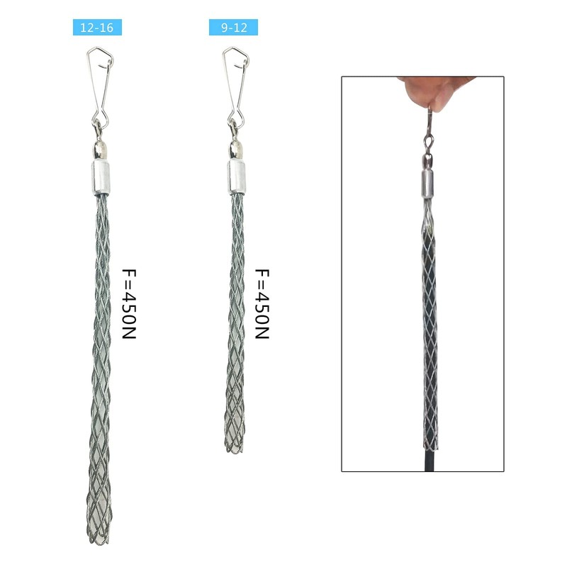 2pcs Eye Mesh Cable Grip Puller Galvanizing Cable Grip Puller