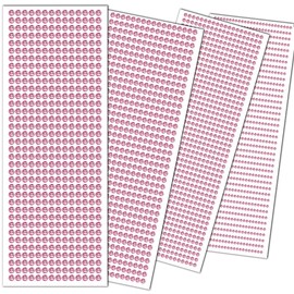 3090pcs Gem Stickers Jewels for Crafts - Self Adhesive Rhinestone Jewel Stickers, Stick on Gems Rhinestones for Crafts, Acrylic Bling Round Stickers, Craft Supplies for Kids 4Sheets 4Sizes Pink